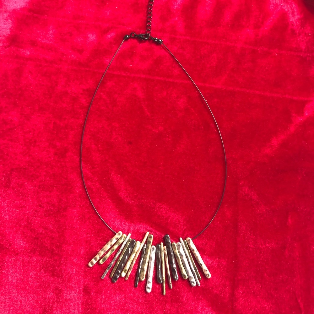 Artsy silver/bronze/graphite necklace